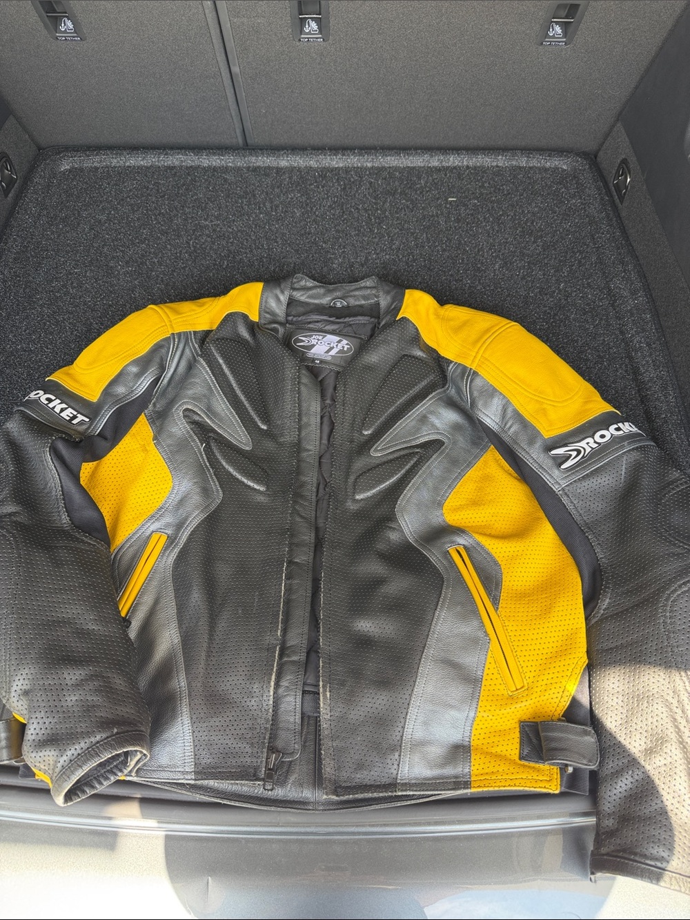 Joe Rocket Men's Black and Yellow Motorcycle Jacket